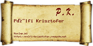 Pálfi Krisztofer névjegykártya