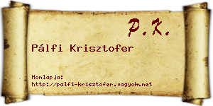 Pálfi Krisztofer névjegykártya